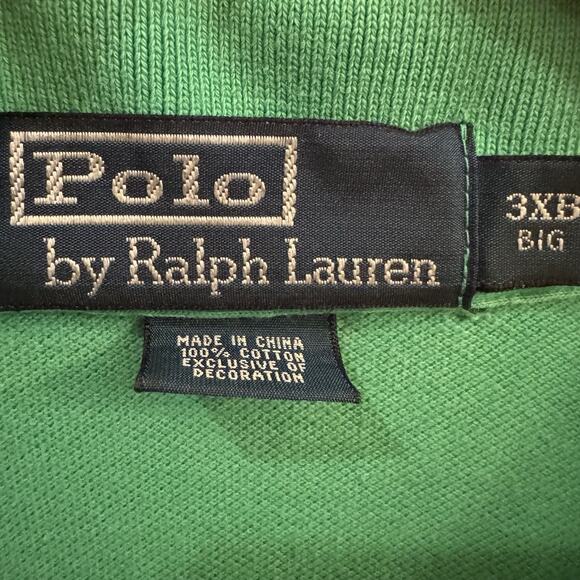 Polo Ralph Lauren Mens 3XB Big Green Purple Pony Golf Shirt Cotton Preppy Read - Picture 12 of 12